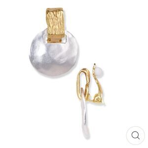 NWT Karine Sultan Mixed metal short drop clip-on earrings